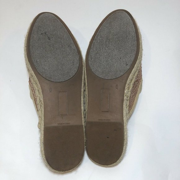 C Wonder Size 6 Flats Slides Espadrille Rose Gold Silver Sequin Elloquent - Picture 9 of 9